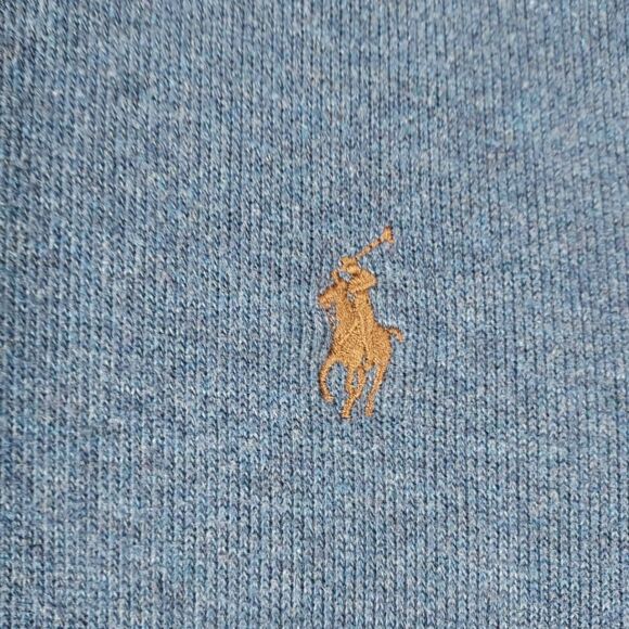 Polo by Ralph Lauren 1/4 Zip Sweater Men’s XXL Blue Cotton Pullover Knit - Picture 4 of 8